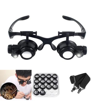 Magnifying Glasses with LED Light, LXIANGN Jeweler Loupe Watch Repair Magnifier with 8 Interchangeable Lens-2.5X 4X 6X 8X 10x 15x 20x 25x for Close Work 2.5x/4x/6x/8x/10x/15x/20x/25x