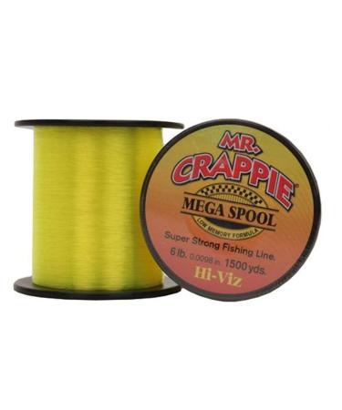 Mr. Crappie MC6HV Mega Spool Line, 6-Pound, 1500-Yard, Hi-Viz