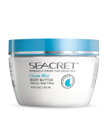 SEACRET Body Butter - A Rich Body Moisturizer Cream with Shea Butter  Cocoa Butter  Vitamins E & C and Dead Sea Minerals  Scented  8.5 FL. OZ Ocean Mist