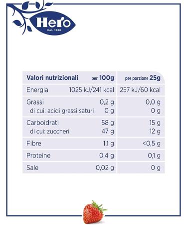 Hero Poker Strawberry Jam - Lot of 30 packets of 100 g (4 bottles of 25 g) - Additional confectionery - Superior quality fruits - Without preservatives and without colourants - Buy Online on GoSupps.com