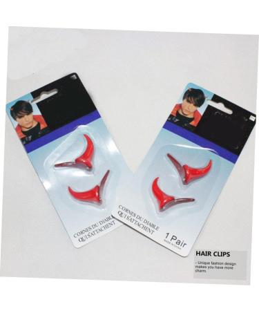 Beaupretty 1 Set 2 Pairs Cute Hair Accessories Hair Accessories for Prom Devil Horn Barrettes Ox Horn Hairpin Gothic Horn Headband Hair Clip Red Plastic Horns Halloween - Buy Online on GoSupps.com