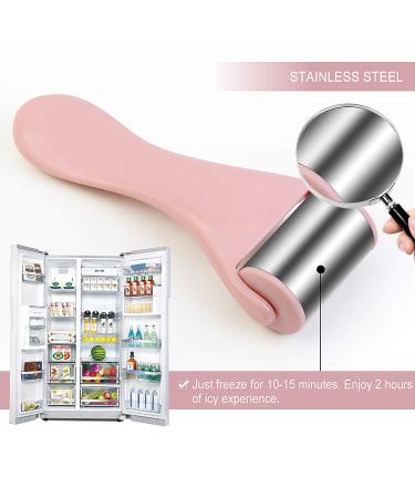 Pink Stainless Steel Ice Roller for Face & Eye - Pain Relief, Migraine, Puffiness - Cold Facial Roller for Redness, Headaches - Skincare Massager - Buy Online on GoSupps.com