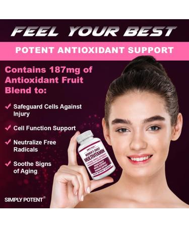 Women's Multivitamin with 37 Essential Vitamins & Minerals - Hair, Skin, Nails, Energy, and Immune Support - 60 Capsules - Buy Online on GoSupps.com