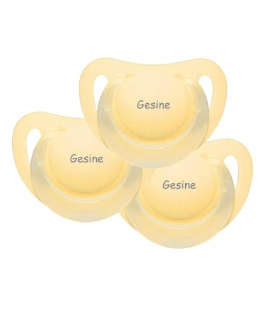 Name pacifier - NUK Starlight pacifier with name - silicone size 2 - yellow - set of 3
