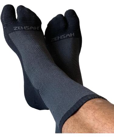 Zensah Bunion Ease Sock - Toe Separator Relief Sock for Bunions - Women and Men - Black/Grey - Large - Buy Online on GoSupps.com