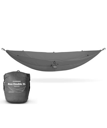 KAMMOK: Roo Double XL Hammock | Made from Strong & 100% Recycled Water Resistant Ripstop Fabric | Comfortable Packable Lightweight (Lifetime Adventure Grade Warranty) Granite Gray Roo Double XL Granite Gray