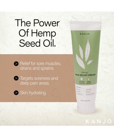 Kanjo Hemp Pain Relief Cream for Arthritis & Muscle Pain - FSA & HSA Eligible | Topical Cream with Trolamine & Hemp Seed Oil for Back, Neck & Joint Pain - Buy Online on GoSupps.com