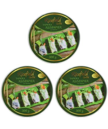 Ricefield Tapioca Rice Paper Round 22cm Premium Quality 300g (Pack of 3) 1 300g (Pack of 3)