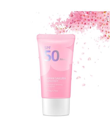 Sakura Sun Cream SPF 50 Sunscreen SPF 50 Sun Protection Over Makeup SPF 50 Face Moisturiser Non-Greasy + Lightweight With Hyaluronic Acid & Centella Sunscreen Against UVA & UVB