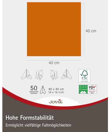 Sovie Linclass Terracotta Airlaid Napkins - 50 High-Quality 40x40 cm Disposable Napkins for Weddings & Parties - Tearproof & Suction-Strong - Buy Online on GoSupps.com