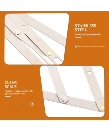 Healeved 1pc Second Generation Scale Eyebrow Measuring Tool Microblading Eyebrow Positioning Stainless Steel 25x5x0.6cm Silver - Buy Online on GoSupps.com