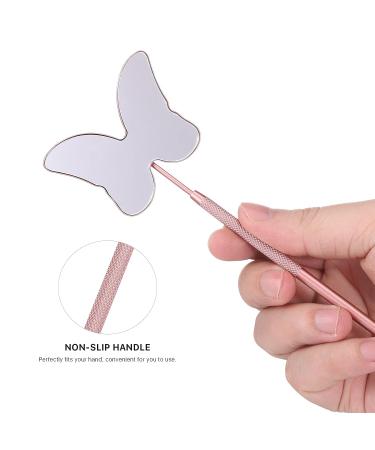 Miuffue Butterfly Lash Mirror - Stainless Steel Detachable Cute Pink Makeup Mirror for Lash Extensions - Buy Online on GoSupps.com