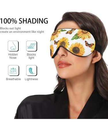 xigua Sunflower Butterfly Sleep Mask - Breathable Cool Feeling Eye Cover for Summer Rest - Elastic Contoured Blindfold for Men and Women - Travel Essential - Buy Online on GoSupps.com