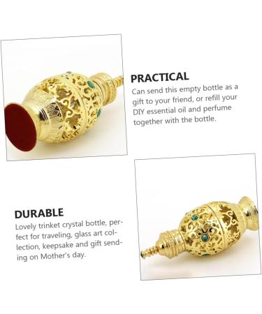 Angoily Essential Oil Bottle Empty Glass Bottle Vintage Decor Perfume Decorative Handicraft Terrarium Container Glass Container Gold Trim Delicate Travel Zinc Alloy Crystal Glass - Buy Online on GoSupps.com