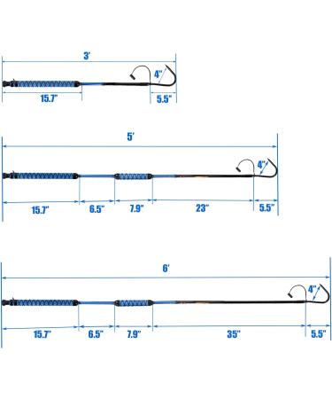 Fiblink Fishing Gaff - Portable Stainless Steel Hook Non-Slip Handle 91cm/150cm/180cm - Ideal for Saltwater & Offshore Fishing - Buy Online on GoSupps.com
