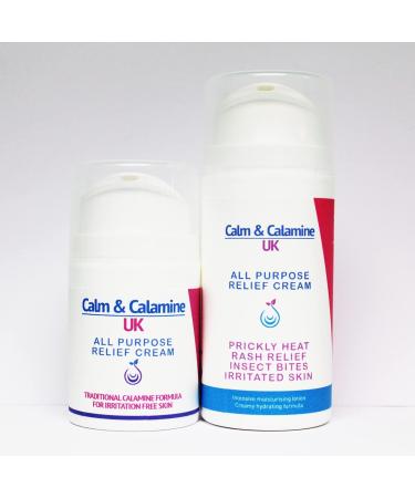 Calm and Calamine UK | All-Purpose Relief Cream | Calamine Cream for Itchy Skin Irritated Skin Relief Prickly Heat and Rashes (50ml) - Buy Online on GoSupps.com