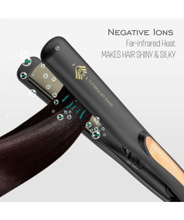 Jinri Titanium Hair Straightener - 0.8 inch Travel Flat Iron Dual Voltage Black - Perfect for International Use - Buy Online on GoSupps.com