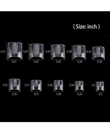 500pcs Short Square Transparent Artificial Nails with Box - 10 Sizes | Perfect for Nail Art & DIY | International Shipping - Buy Online on GoSupps.com