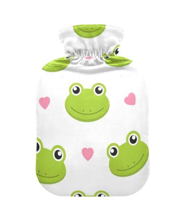 Hot water bottles with cover Cute frogs with hearts Hot water bottle for pain relief warming hands heating bag 2 liters