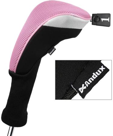 5pcs/Set Andux Golf 460cc Driver Wood Head Covers with Long Neck and Interchangeable No. Tags - Pink - Buy Online on GoSupps.com