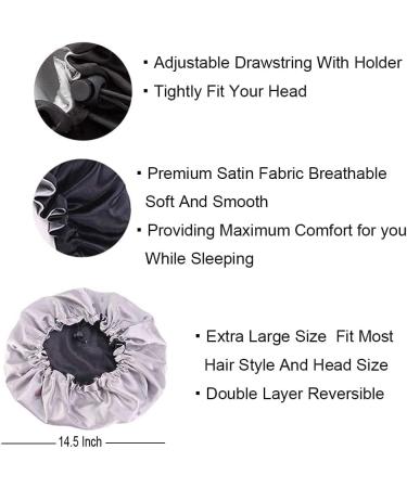 Satin Silk Bonnet for Sleeping - Blue & Beige, Afro Black and Curly Hair - Buy Online on GoSupps.com