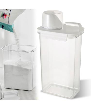 Airtight Detergent Detergent Dispenser Washing Powder Container with Lid and Handle Multi-Purpose Plastic Grain Glass Storage Box for Dry Food Flour Detergent Food Container (2300 ml) 2300ml