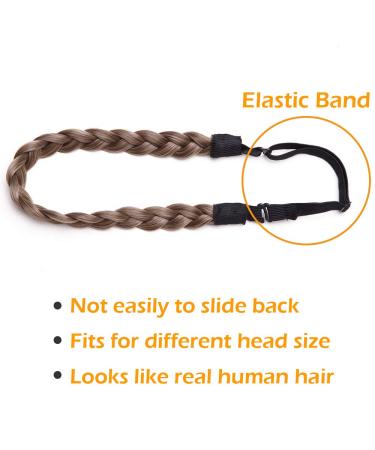 Buy Silk-Co Women's 3 Strands Blonde Hair Band | Elastic Braided Headband for Weddings & Vintage Styles - Buy Online on GoSupps.com