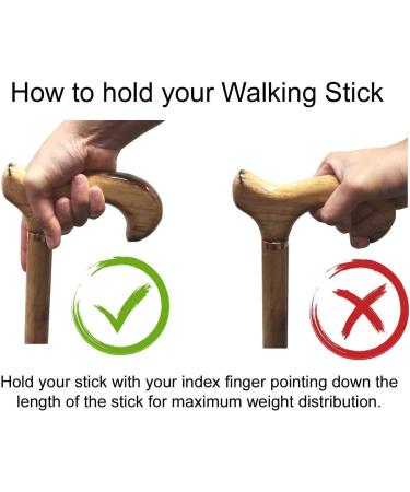 Gents Wooden Derby Cane with Collar Walking Stick in Dark Brown Wood Stain 94cm (37") Height - Buy Online on GoSupps.com