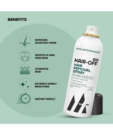 MO UNTAINOR Hair Removal Cream Spray for Men - Painless & Safe 200ml | Remove Hair from Chest Back Arms Legs & Underarms - Buy Online on GoSupps.com