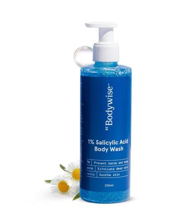 1% Salicylic Acid Body Wash | Prevents Body Acne Bumpy skin Exfoliates & Deep cleanses skin | Paraben & SLS free | Suitable for all skin types | Body Shower Gel 250ml