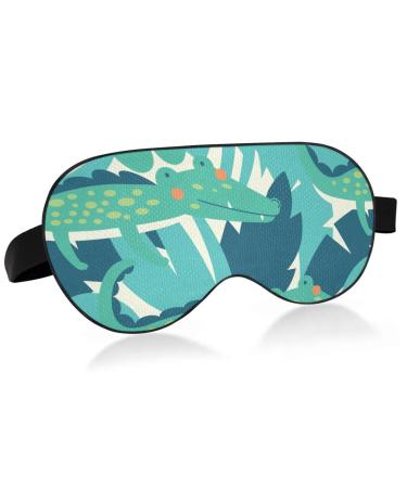 Haskirky Light Blocking Eye Mask Breathable and Adjustable Adult Men and Women Travel on Business Trips Yoga Meditation Light Smooth Comfortable Eye Mask Office Deep Sleep Goodies Cute Cartoon Croc