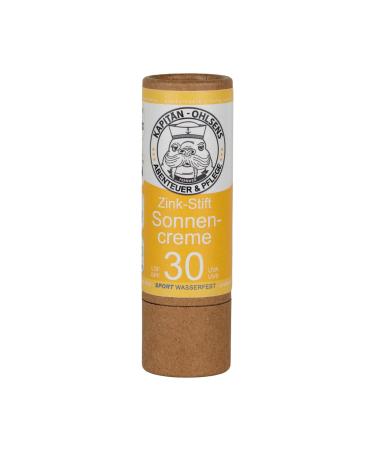 Zinc Pen Sun Cream SPF 30 Waterproof Mineral Zinc Stick 100% Natural Reef Safe Reef Safe and Plastic-Free