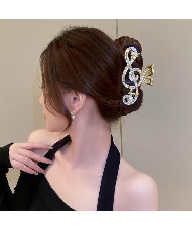 Music 2Pcs Rhinestone Hair Claw Clips | Large, Strong Metal Design | Muticolor Hair Jaw Clips | Acetate Hair Claws | Cute Headwear Gifts - Buy Online on GoSupps.com