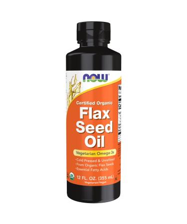Now Foods Certified Organic Flax Seed Oil 12 fl oz (355 ml)