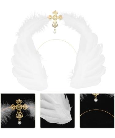 Wedding Headband White Angel Wing Headbands Dress up Fancy Cosplay Party Costume Headpiece for Women Bridal Wedding Christmas Hair Accessory Virgin Headpiece - Buy Online on GoSupps.com