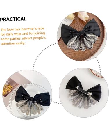 Beaupretty Bow Hairpin Hair Accessory for Women Xmas Bowknot Ribbon Hair Bow Black Barrettes Makeup Hair Clips Girls Hair Clips Black Bows Ponytail Clip Girl Bows Temperament Fabric Headband - Buy Online on GoSupps.com