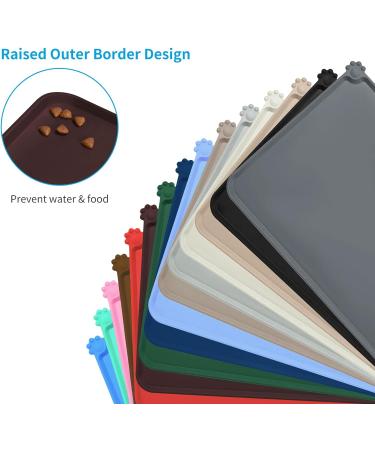 Audwud Silicone Waterproof Pet Feeding Mat - Anti-Slip Dog & Cat Bowl Mat 61x41 cm - Dark Brown - Buy Online on GoSupps.com