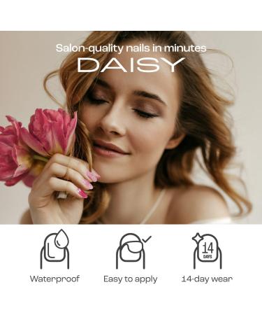 Gya Labs Semi Cured Gel Nail Strips - 20 Pcs | Long Lasting Nail Stickers for Women - Nail Art Kit for Seasonal Daisy Design - Buy Online on GoSupps.com