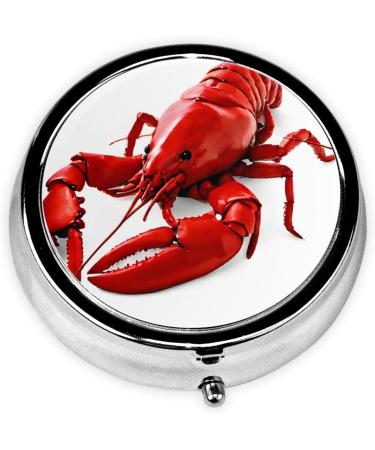 Shop Glutton Shrimps Round Pill Box - 3 Compartment Portable Travel Medicine Organizer | Decorative Mini Pocket Holder for Vitamins & Tablets - Buy Online on GoSupps.com