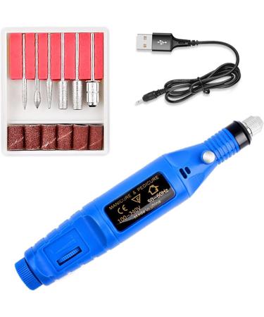 5 Professional Nail Drill Grinder Portable Nail Manicure Drill Set Hand Foot Care Tool for Nail Grind Trim Polish with 6 Pieces Attachments and Sanding Bands N 5 Pcs Usb-blue - Buy Online on GoSupps.com