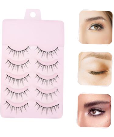 POPETPOP 5 Pairs Fake eyelashes Handmade Lashes Beauty Eyelashes Cosmetics Eyelashes Transparent Band Eyelash Cat Eyes Eyelashes 3D Faux Lashes chemical fiber girl False Eyelashes woman - Buy Online on GoSupps.com