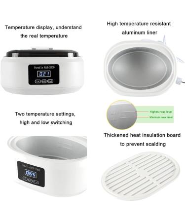 Bain de cire de paraffine pour mains et pieds Chauffage de 200 W avec contr le de temp rature 2 vitesses capacit de 3 4 L hydrate la peau et soulage la fatigue Id al pour une utilisation la Blanc - Buy Online on GoSupps.com