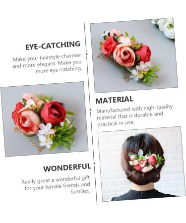 DOITOOL 1pc Wedding Hair Accessories Hair Accessories for Bride Hair Jewels for Women Floral Hair Clip Decor Hair Comb for Bride Bud Seaside Simulated Leaves Artificial Flower - Buy Online on GoSupps.com