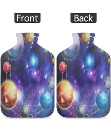 2L Hot Water Bottle with Cover - Pain Relief Heating Bag for Cold & Heat Therapy Menstrual Cramps Feet & Hand Warmer - Solar System Design - Buy Online on GoSupps.com