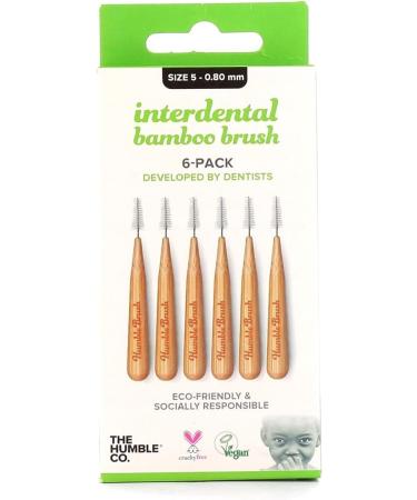 Humble Interdental Bamboo Brush Size 5 - Eco-Friendly Dental Care - 0.80 mm in Green - Pack of 4 (24 Brushes) - International Shipping Available - Buy Online on GoSupps.com
