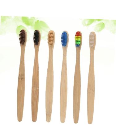 FRCOLOR 6pcs Wooden Toothbrush Set - Soft Bristles Travel-Friendly Pack - Buy Online on GoSupps.com
