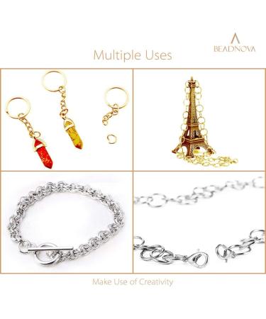 BEADNOVA 6mm Gold Open Jump Rings for Keychains & Necklace Repair (300Pcs) - Buy Online on GoSupps.com