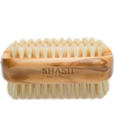 Since 1869 Hand Made in Germany - Natural 100% Natural Boar Bristle Nail Brush - Gently Removes Dirt and Grime for Clean Hands - Exfoliates Skin for Soft  Smooth Texture  Wood (Olive)