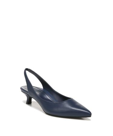 Vionic Women's Primrose Ziva Adjustable Kitten Heel- Supportive Shoes with Concealed Orthotic Arch Support That Include Three-Zone Comfort with Orthotic Insole Arch Support Navy 9.5 Medium