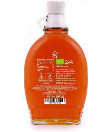 MapleFarm - Pure Canadian ORGANIC Maple Syrup Grade A (Dark Taste Sturdy) - 500 ml (Pack of 1) - Pure Maple Syrup - Organic Maple Juice - Buy Online on GoSupps.com
